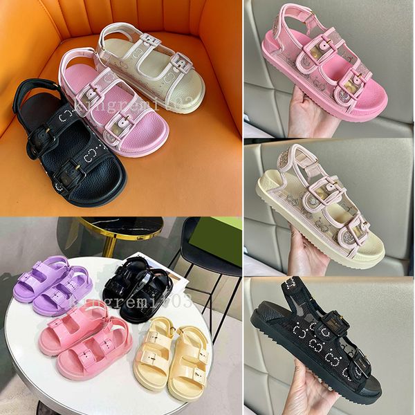 

candy ggsgg designer sandals mini rubber slippers mimi double women sandal flip flops jelly platform slides adjustable buckle color slipper, Black