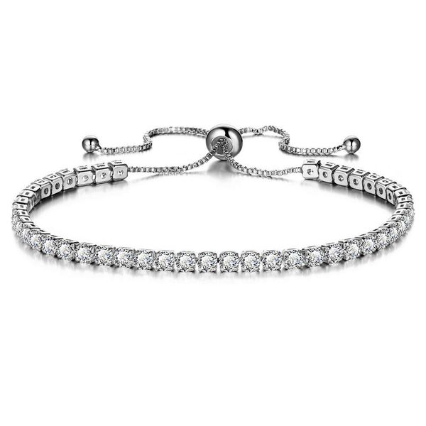 

tennis cr jewelry colof woman bracelet one row crystal rhinestone bangle wristband elastic wedding bridal girls bi dhcjn, Golden;silver