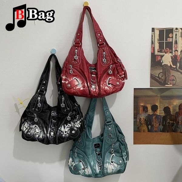 

evening bags europe america woman girls vintage pu leather single shoulder underarm bag handbag female large capacity messenger bag 230208