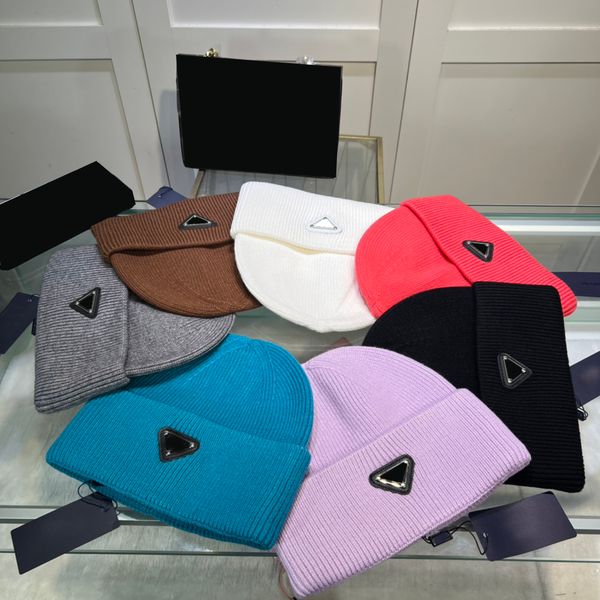 

fashin casquette designer beanie luxury mens beanies hat sport cotton knitted hats skull caps fitted classic triangle letter printed wool be, Blue;gray