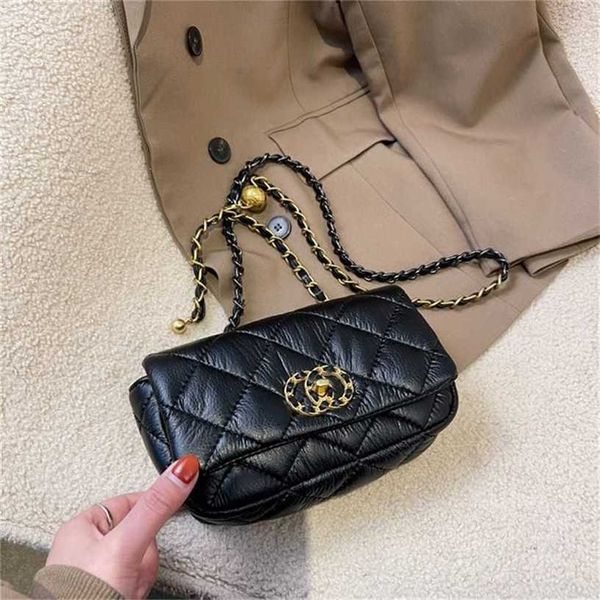 

12% off handbag 2023 new bag shangpin korean red pure embroidered thread golden chain shoulder oblique span female
