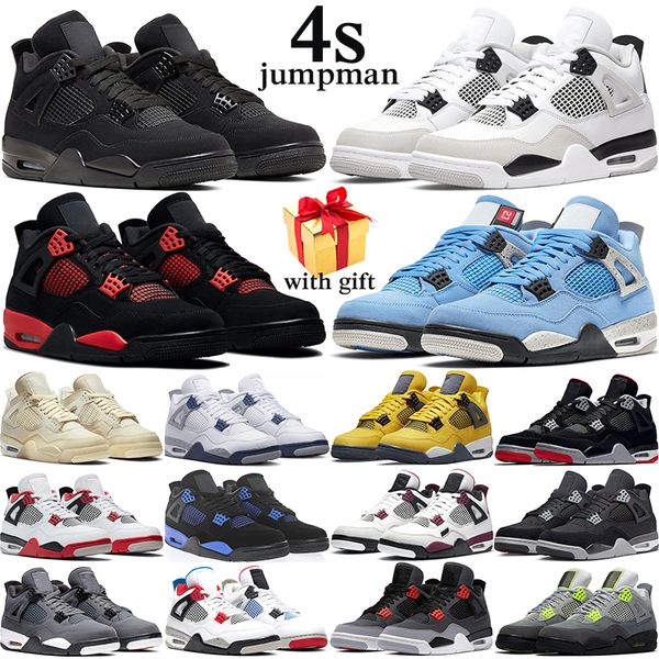 

jordens 4 women men jumpman 4 retro basketball shoes military black cat 4s red thunder university blue infrared midnight navy royalty cactus