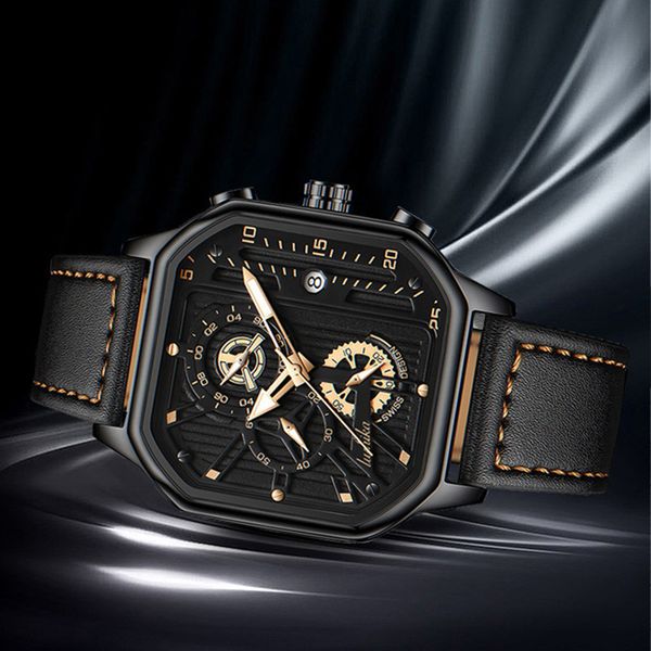 

c3-86 cndh men's women watch rose gold stanless steel 42mm vk chronograph quartz movement sports men watches, Slivery;brown