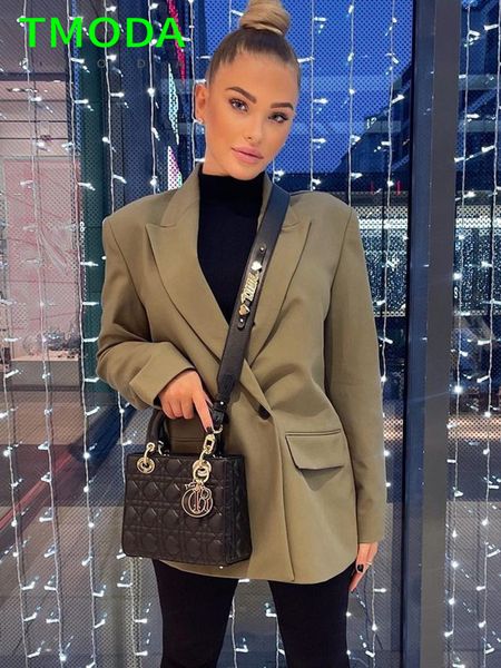 

womens suits blazers t moda women double breasted blazer office lady loose classic coat suit jacket female chic outwear outfits veste femme, White;black