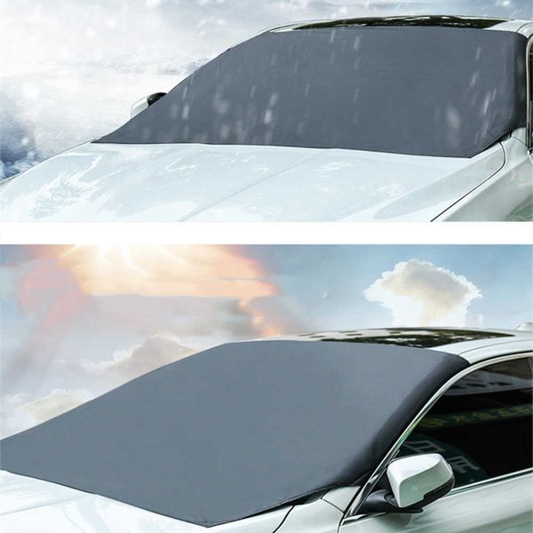 

210x120cm automobile magnetic sunshade cover car windshield snow sun shade waterproof protector cover car front windscreen cover
