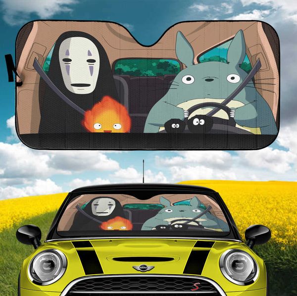 

totoro and no face ghibli car auto sunshades