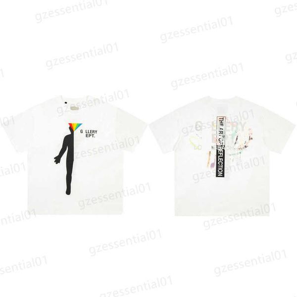 

fashion t shirt mens rainbow half portrait print style loose short-sleeved t-shirt designer clothes hip-hop summer sports and leisure tees, White;black