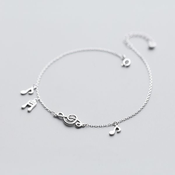 

anklets music note anklet real 925 sterling silver music note treble clef ankle bracelets foot chains for women girls fine jewelry 230209, Red;blue