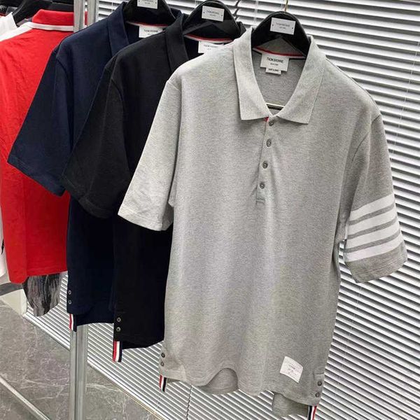 

t-shirts tom tee brown short sleeve round neck 23ss stripe leisure casual fashion designer classic polo shirt tb brand summer spo hqon, White;black