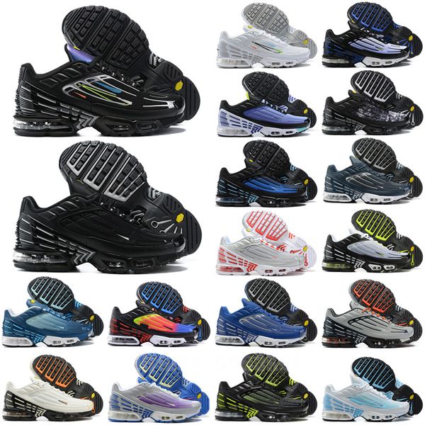 

mens tn 3 plus tuned iii run shoes tn3 vast parachute crater deep royal trainers noir triple black wolf grey white aquamarine blue nebula hy
