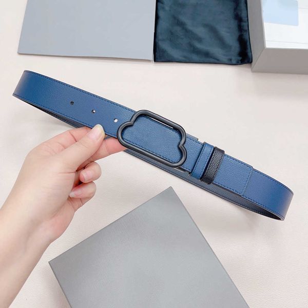

men women fashion belt classic vintage head layer cowhide smooth buckle business casual belts r belt width 3.4cm with gift box, Black;brown