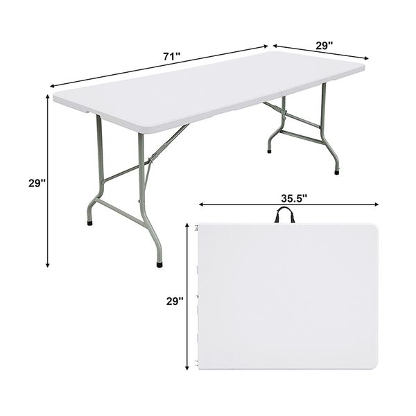

vebreda folding table 6ft plastic folding outdoor table white