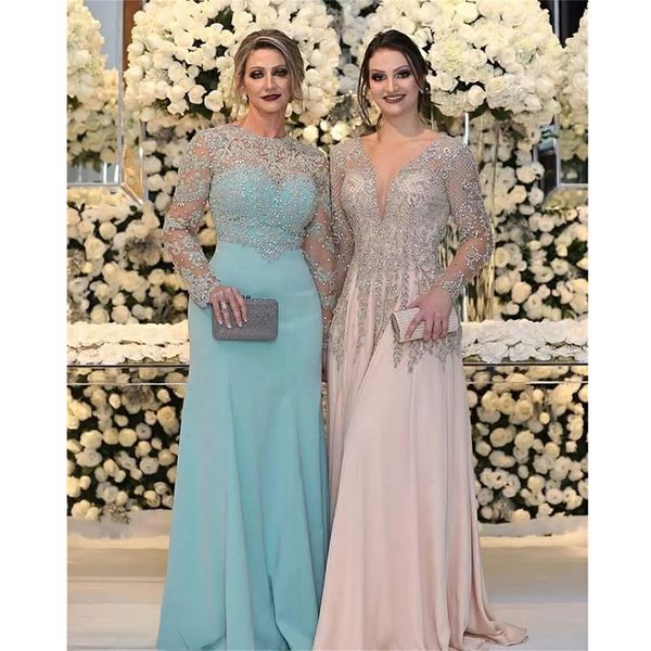 

party dresses elegant luxury mother of the bride crystals beading two styles chiffon plus size wedding gowns evening dress 230208, White;black
