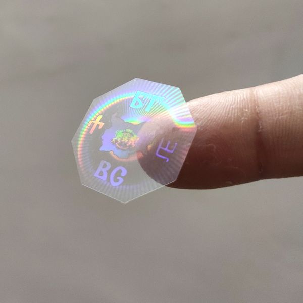 

custom design secure label sticker transparent shining 3d hologram overlay label
