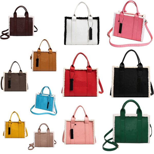 

pink the tote bag mini small black wool leather sale women red blue orange yellow coffee purple white traveler bags size 28 cm, Blue;pink