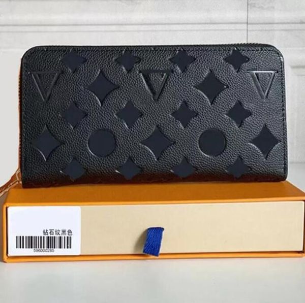

men designer bags long wallets pu leather purse black white pink lady clutch luxury letter money clip zipper coin purses 7a fashion gift wom, Red;black