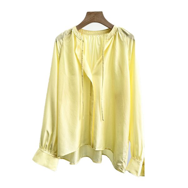 

women's shirt and shirt 100% silk loose you want casual electric knitting women's uniform von dutch, White