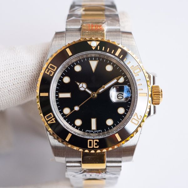 

watch u1 mens date men watches luxury automatic gmt mechanical ceramics designer 40mm full stainless steel gliding clasp swim wrist sapphire, Slivery;brown