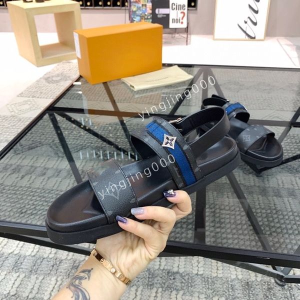 

designer man slippers luxury sandals brand sandals real leather flip flop flats slide casual shoes sneakers size38-45, Black