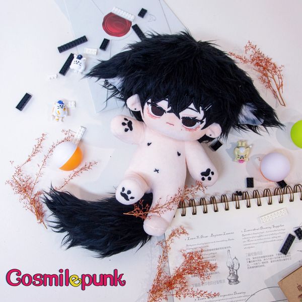 

bag parts accessories anime demon mianshi monster ear tail plush 20cm doll toy body cute props kpop birthday gift 230210, Black