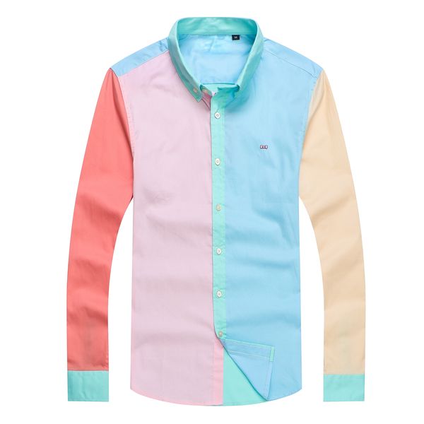 

men's casual shirts french tags brand cotton patchwork embroidery fashion dress shirt trendy mens mxxl 230210, White;black