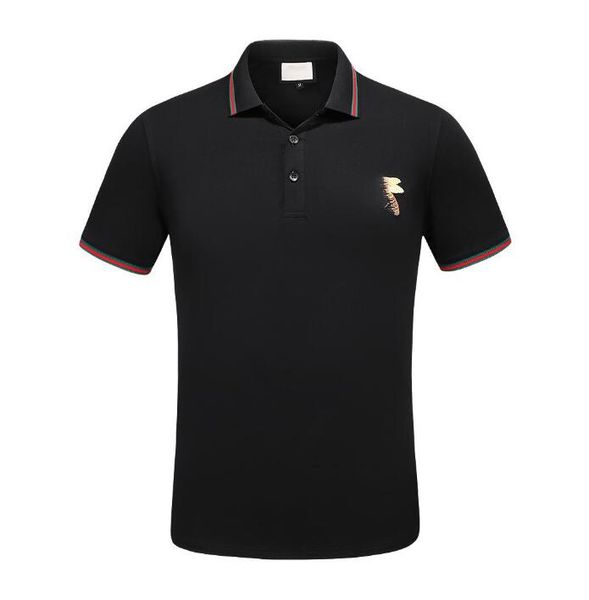 

2023 polo shirt men's high street embroidered scarf printing high-quality cotton clothing t-shirt, White;black