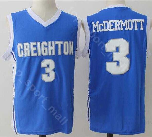 

college 3 doug mcdermott jersey men basketball university creighton bluejays jerseys team color blue stitched sport breathable selling, Black