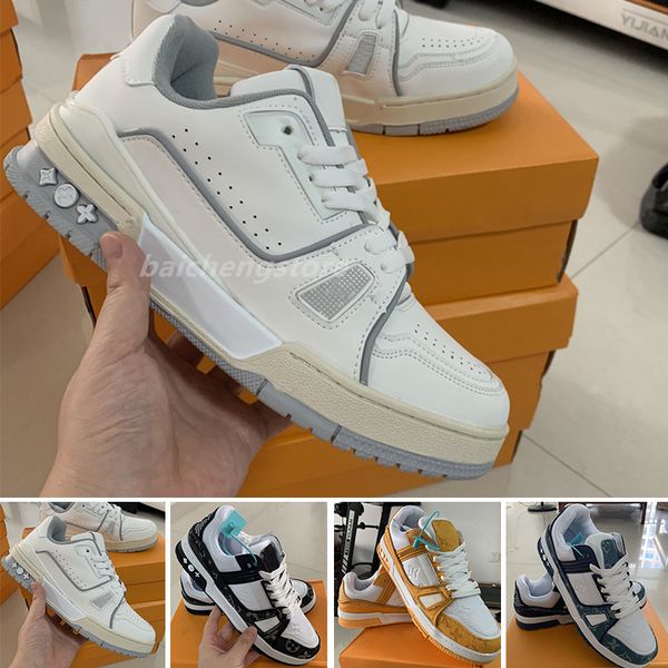 

2023 luxury trainer sneakers fashion brand designer mens shoes genuine leather sneaker size 38-45 b0, White;red