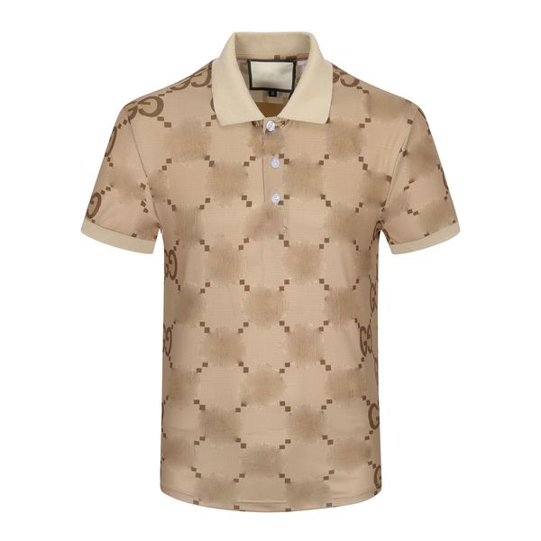 

designer men's polo luxury black and white beige various styles shirt lapel short sleeve casual embroidery 100% cotton brand cotton hig, White;black