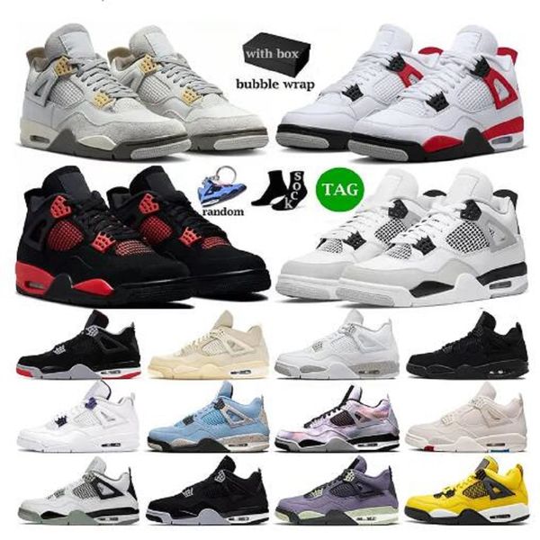 

with box 4s basketball shoes midnight navy military black men red thunder jumpman 4 sail black cat violet ore canyon purple nfrared cool gre