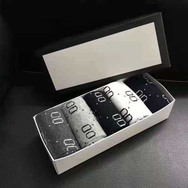 

2021 designers mens womens socks five brands luxe sports winter mesh letter printed sock cotton with boxrlxd, Black
