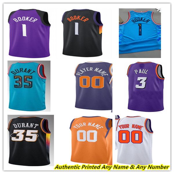 

printed kevin durant devin booker basketball jerseys chris paul deandre ayton mikal bridges cameron johnson cameron payne landry shamet dami, Black;red