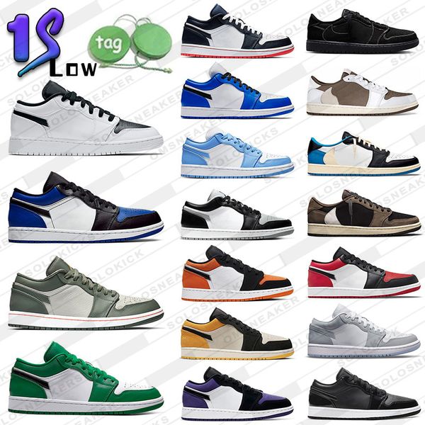

2023 jumpman 1 low travis basketball shoes dunks lows 1s scotts sail black phantom fragment blue one og olive green 4 retro silver sail blac