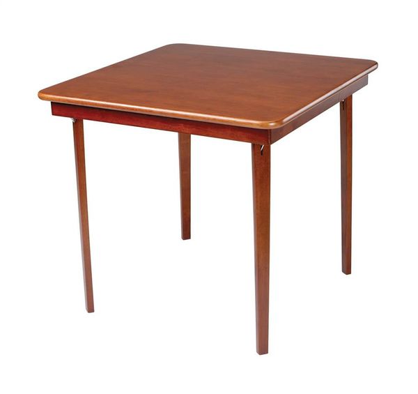

hardwood classic straight edge folding card table cherry eureka camp table