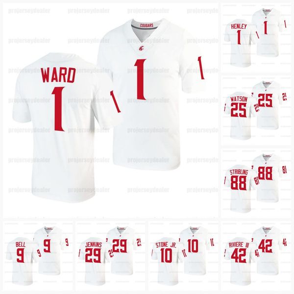 

washington state cougars football jersey 1 cameron ward 25 nakia watson 88 de'zhaun stribling 1 daiyan henley 3 tyler hilinski 32 james, Blue;black