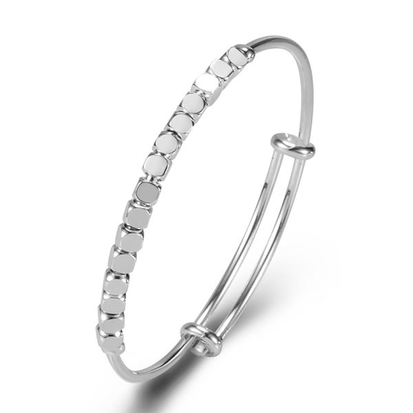 

fashion geometric cube broken silver couple bangle bracelet, Black