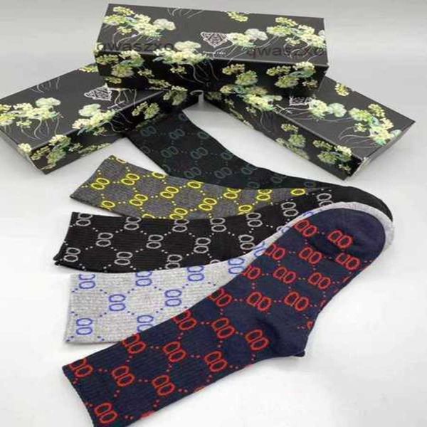 

2021 designers mens womens socks five brands luxe sports winter mesh letter printed sock cotton with boxxg4o, Black