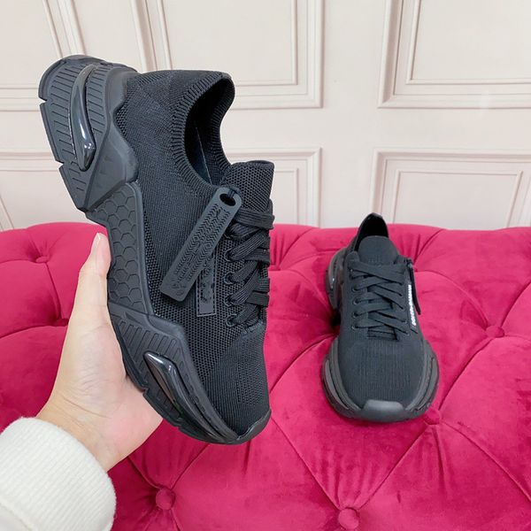 

designer mesh woven lace up shoes with color matching retro style bread shoes embossed leather curb sneakers calf leather rubber platform ge, Black