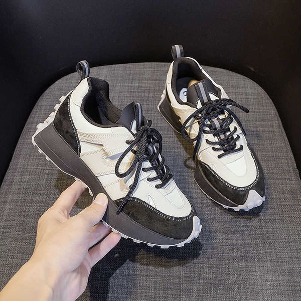 

dress shoes 2022 new women sneakers fashion autumn women casual shoes breathable women platform dad shoes sneakers zapatillas mujer g230209, Black
