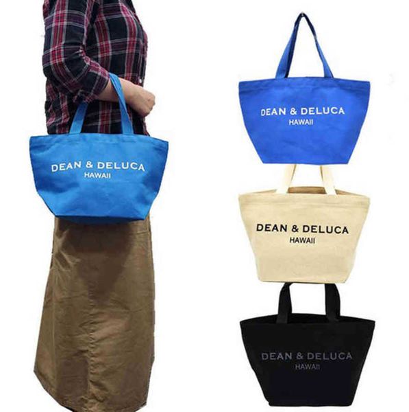 

japanese dean deluca canvas shopping bag portable environmental bag lunch storage bag women's 220824