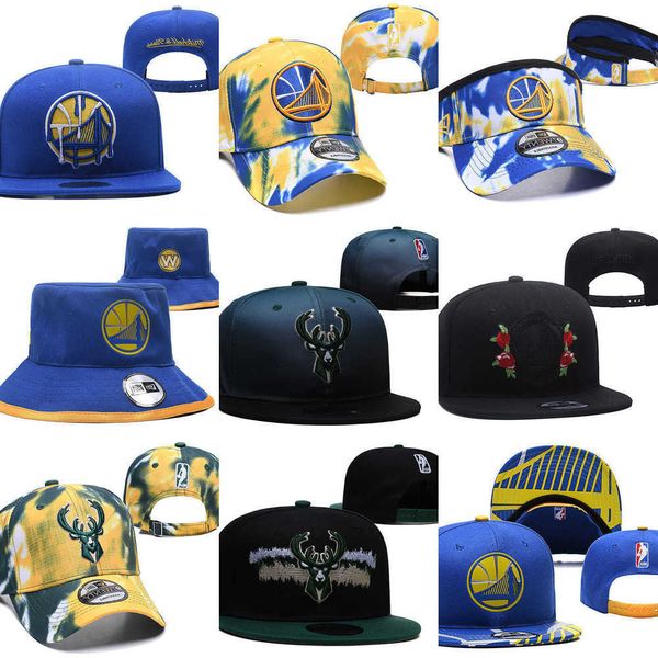 

2023 snapbacks milwaukee''bucks''hat golden state''warriors''caps basketball hats adjustable fit hat, Black;white