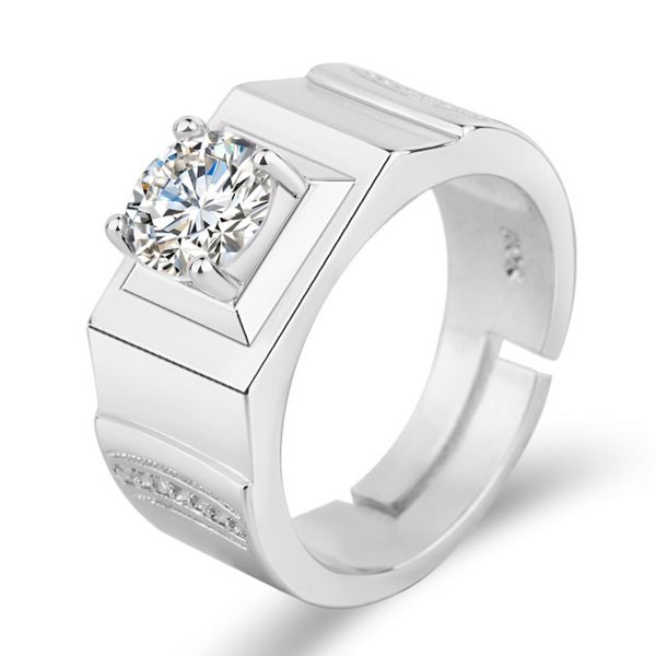 

men's diamond ring white gold diamond ring wholesale, Golden;silver