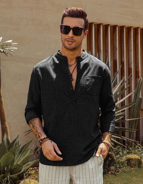 

men's casual shirts eewoldia blouse cotton linen shirt loose long sleeve tee spring autumn wedding dress 230209, White;black