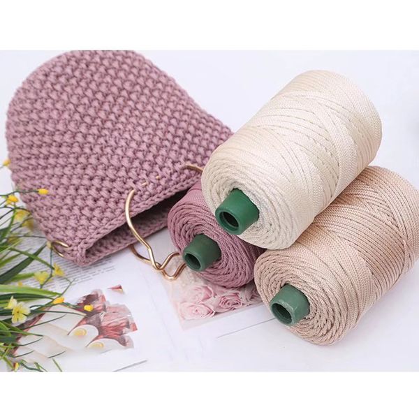 

bag parts accessories 1pcs light viscose ice rope summer sun hat hand woven diy handbag silk thick wool knitting crocheted material chunky y, Black