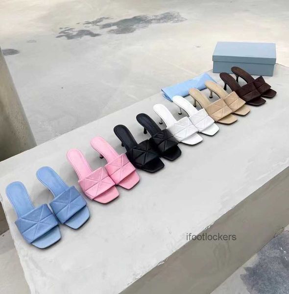 

women sandals squared sole high heels summer leather slippers comfort walking sandal party slipper with box, Black