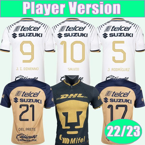 

2022 2023 mexico club unam cougar soccer jerseys player version j. rodriguez j. i. dinenno salvio del prete a. ortiz home away 3rd football, Black;yellow