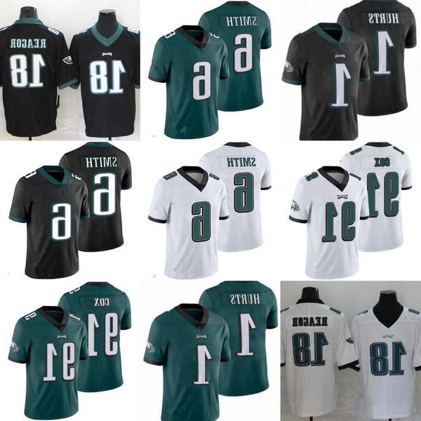 

2023 2022 football jerseys men women youth philadelphia''eagles''jersey 6 devonta smith 1 jalen hurts 11 aj brown 18 jal, Black;red