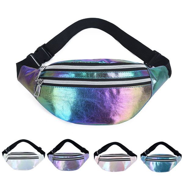 

designer lulu belt bag for women luxurys small holographic fanny pack laser pu beach travel banana hip bum zip waist bags wallet 18