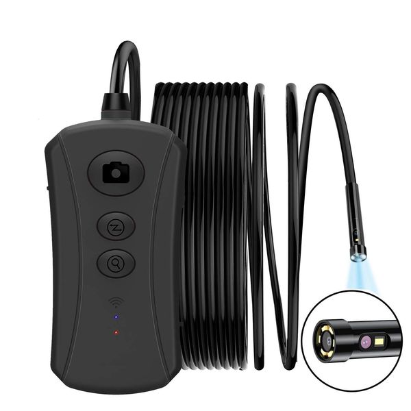 

3.5m cable length wireless dual-lens industrial endoscope, 1080p hd inspection camera 5.0mm inch digital borescope with 7 led lights semi-ri