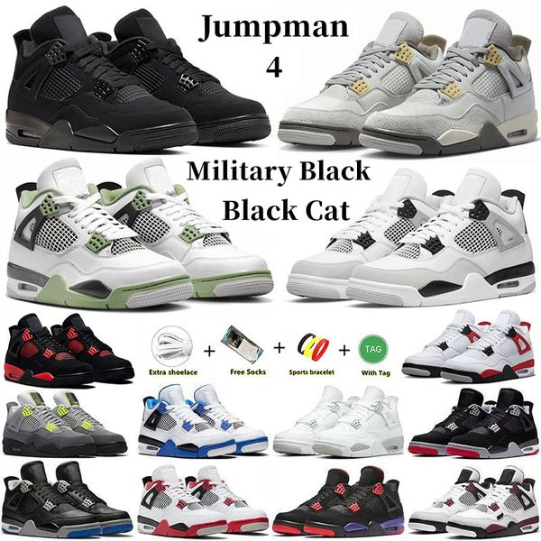 

jumpman 4 4s mens basketball shoes se craft pn dust military black cat red thunder lightning seafoam cement military blue bred outdoor sport